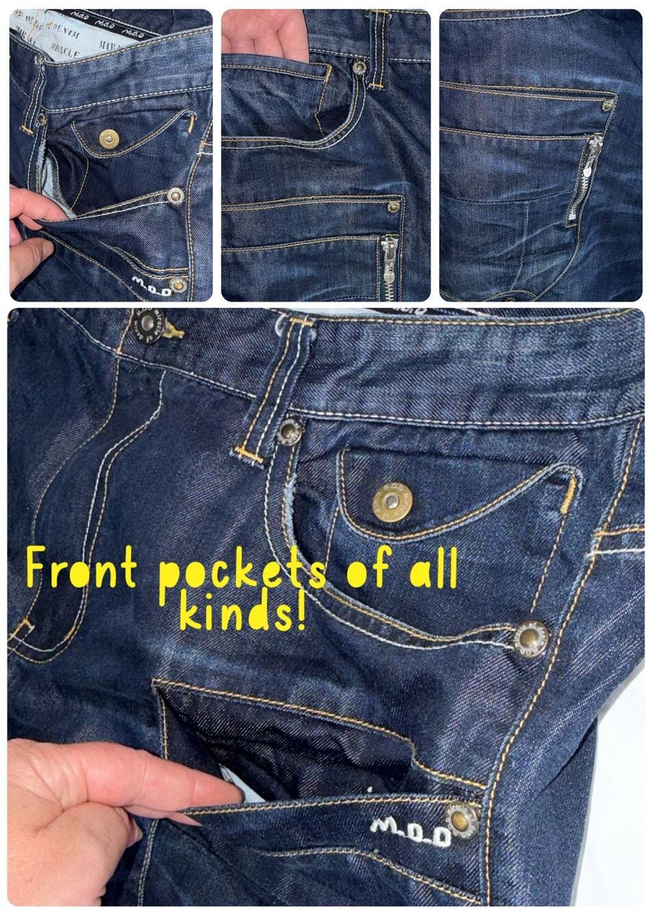 MOD Miracle Of Denim EUC Mens DANNY Dark Night Jean Grunge Skater Y2K Punk 40x34 - Picture 5 of 9